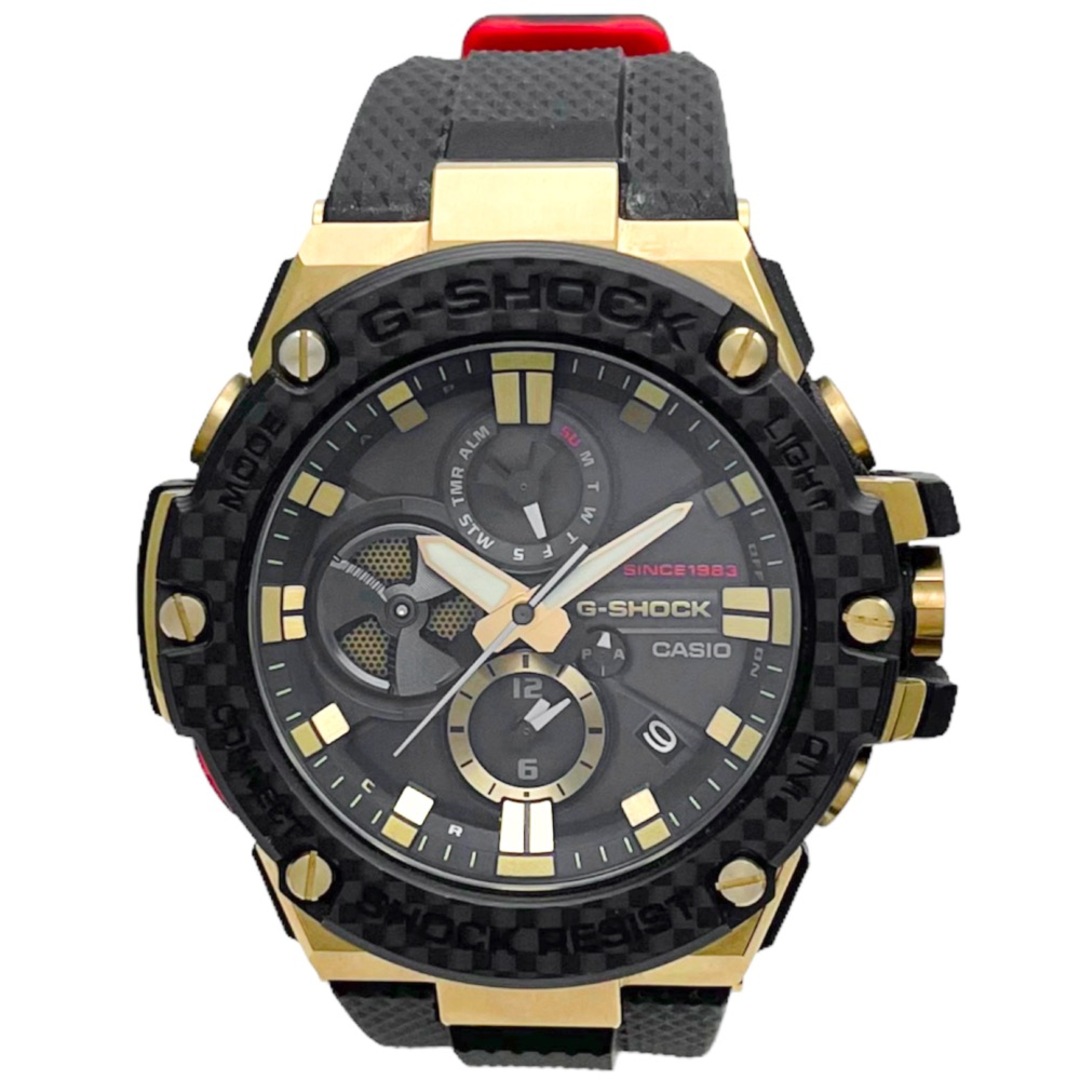 【値下げしました！】CASIO カシオ 腕時計 G-SHOCK GOLD TORNADO ジーショック 35周年モデル タフソーラー ウォッチ 電波 ブラック 黒文字盤 GST-B100TFB-1AJR ソーラー ステンレススチール  樹脂   メンズ 定番 美品【品】