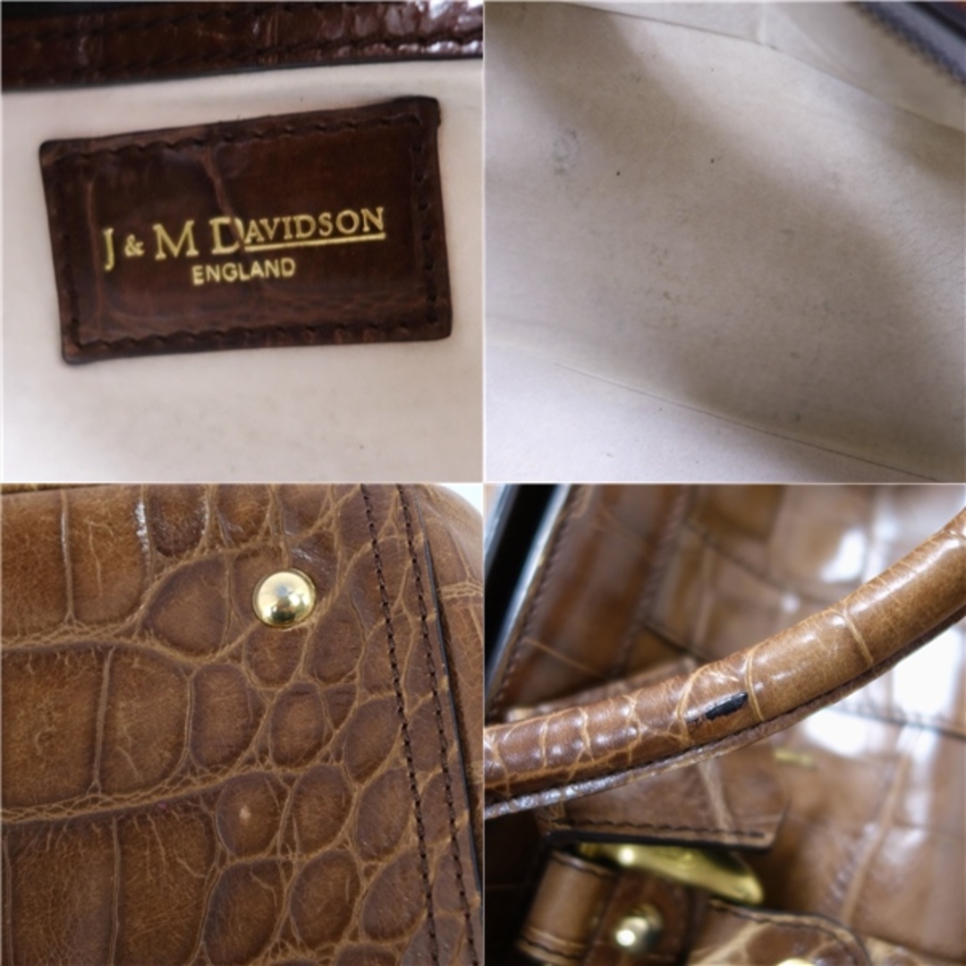 J&M DAVIDSON(ジェイアンドエムデヴィッドソン)のジェイアンドエムデヴィッドソン J&M DAVIDSON バッグ ハンドバッグ クロコ型押し カバン 鞄 レディース ブラウン レディースのバッグ(ハンドバッグ)の商品写真