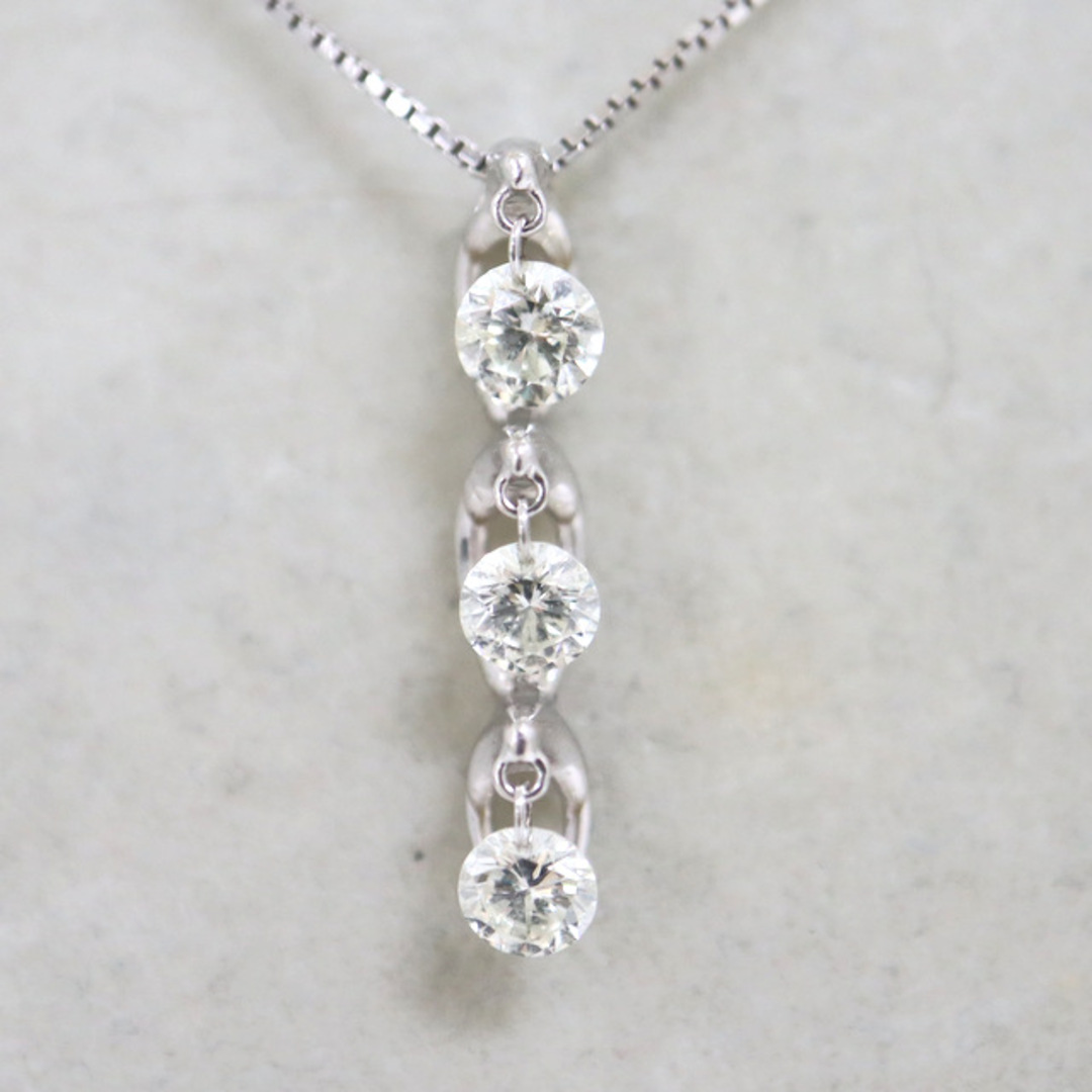 【Jewelry】K18WG ダイヤモンド ネックレス 3PD 0.50ct 2.9g 43cm ホワイトゴールド【】/kt06820ng