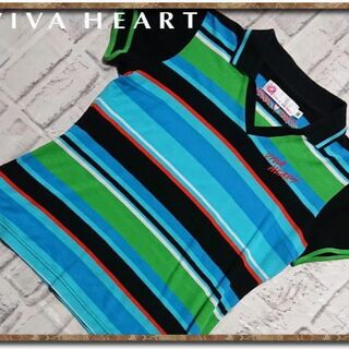 ビバハート(VIVA HEART)のビバハート　刺繍入りマルチボーダーポロシャツ☆やや難(ポロシャツ)