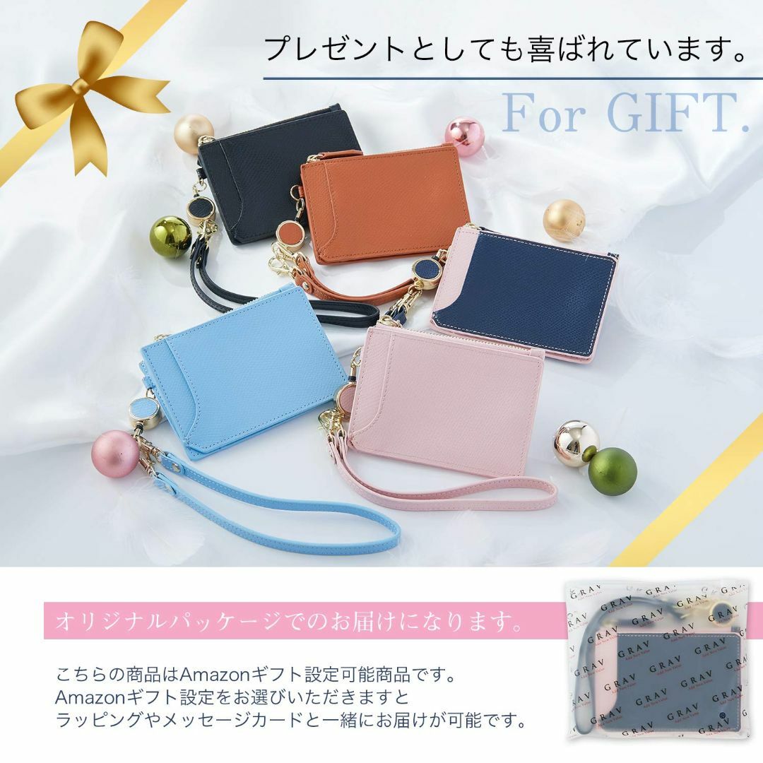 【色: ネイビー/ピンク】GRAV パスケース 定期入れ リール付き レディース 【色: ピンク】GRAV パスケース 定期入れ リール付き レディース かわいい