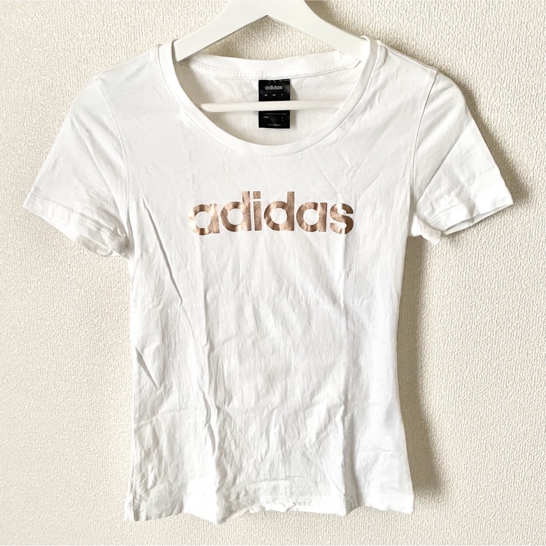 adidas(アディダス)のタグなし新品未使用 adidas ロゴ Tシャツ 半袖 ホワイト レディース レディースのトップス(Tシャツ(半袖/袖なし))の商品写真