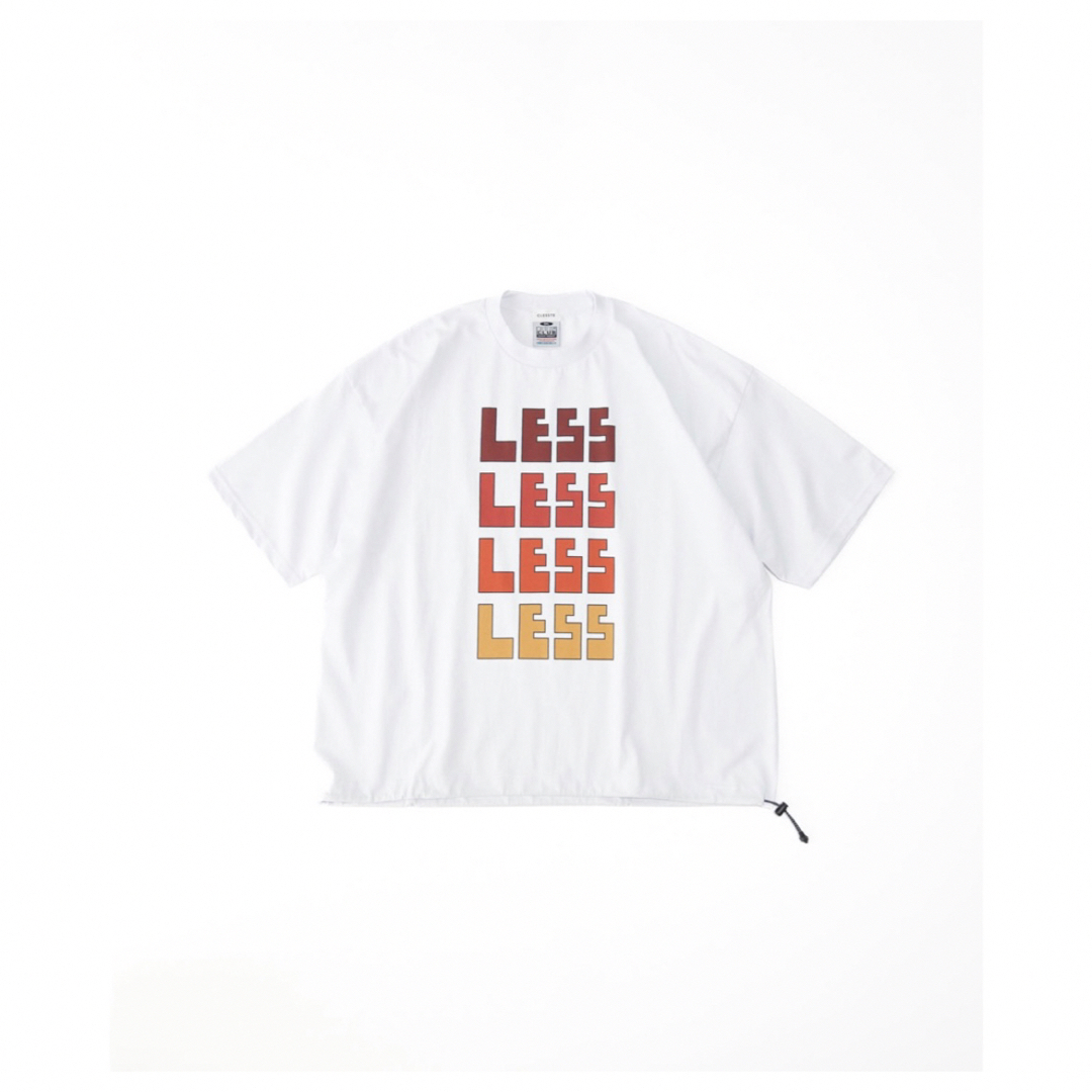 "LESS" MASSIVE T-SHIRT WITH DRAWSTRINGSWHITE×BLACKサイズ