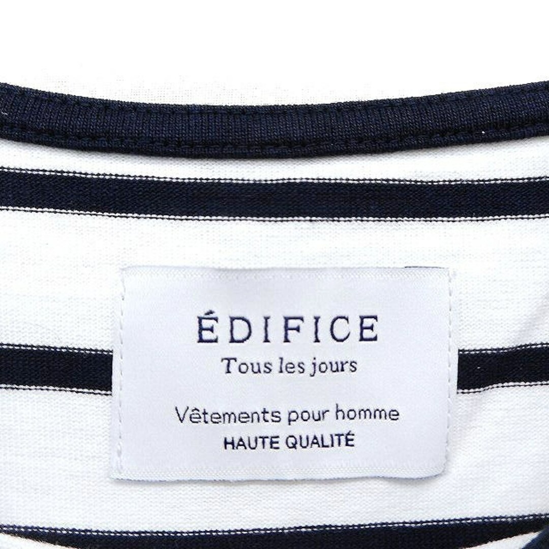 EDIFICE(エディフィス)のエディフィス EDIFICE ボーダー柄 Tシャツ 七分袖 丸首 コットン 綿 メンズのトップス(その他)の商品写真