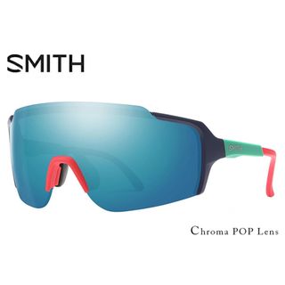 スミス(SMITH)の【新品】 SMITH サングラス FLYWHEEL matte deep ink ChromaPop Sun Blue Mirror スミス フライホイール １枚レンズ シールド型 サングラス メンズ 男性用 送料無料(サングラス/メガネ)