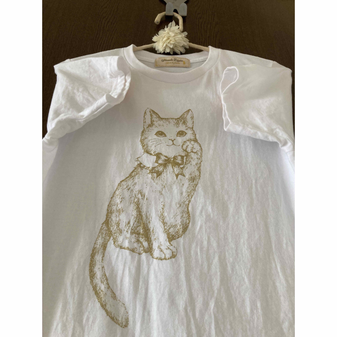 franche lippee(フランシュリッペ)の❤️フランシュリッペ　招き猫　Tシャツ　りぼん　白　 レディースのトップス(Tシャツ(半袖/袖なし))の商品写真
