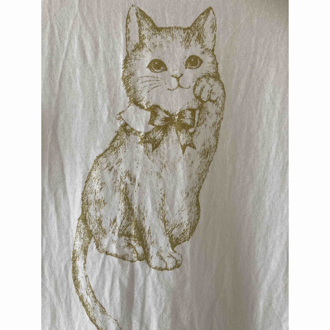 franche lippee(フランシュリッペ)の❤️フランシュリッペ　招き猫　Tシャツ　りぼん　白　 レディースのトップス(Tシャツ(半袖/袖なし))の商品写真