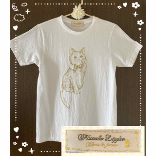 フランシュリッペ(franche lippee)の❤️フランシュリッペ　招き猫　Tシャツ　りぼん　白　(Tシャツ(半袖/袖なし))