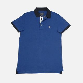 アバクロンビーアンドフィッチ(Abercrombie&Fitch)の★新品★アバクロンビー&フィッチ★切替ポロシャツ (Blue/Black/S)(ポロシャツ)