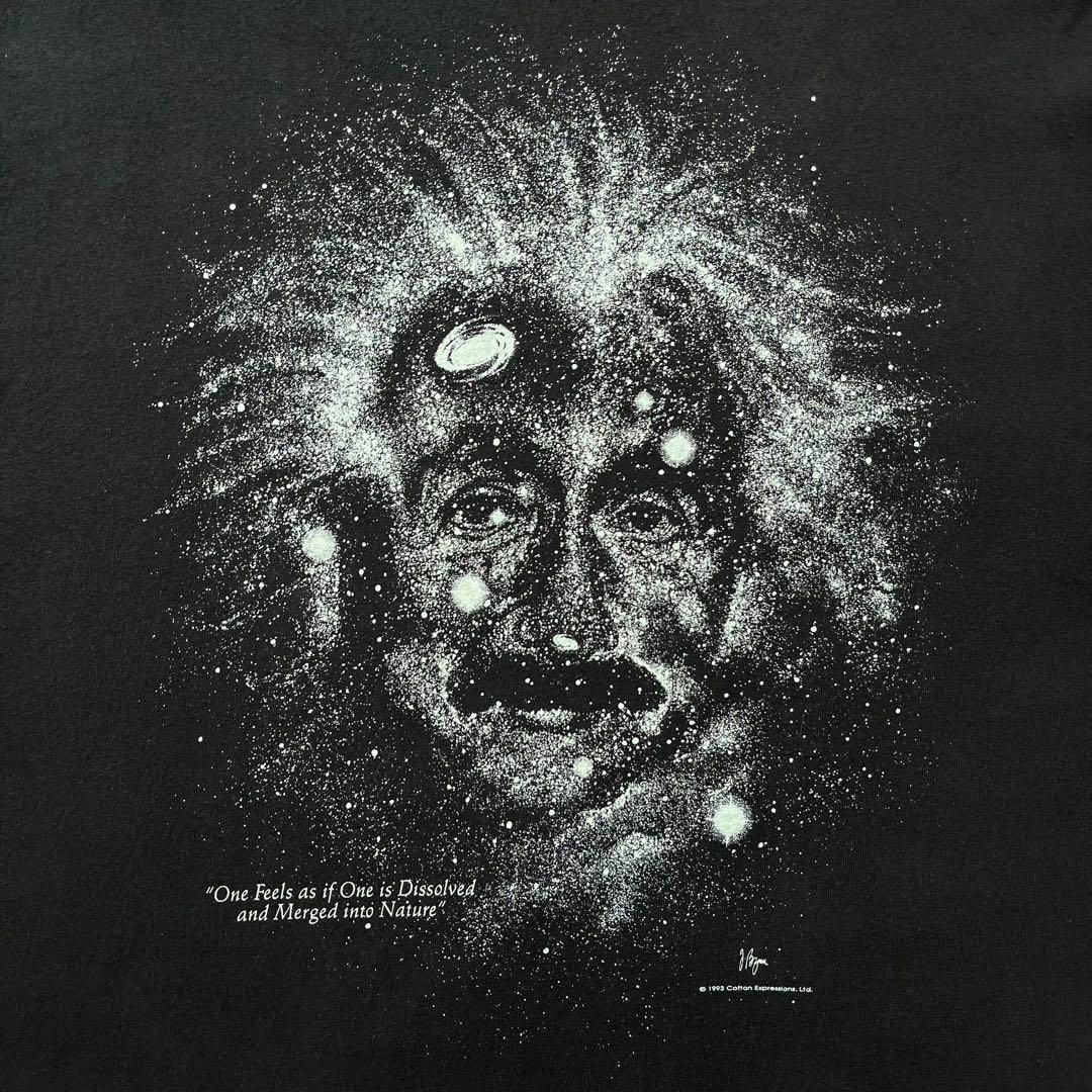 アインシュタイン Tシャツ 相対性理論 蓄光 USA製　XLサイズ　ブラック 6