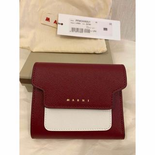 マルニ(Marni)のマルニ MARNI 財布 三つ折り財布　ワインレッド　ホワイト(財布)