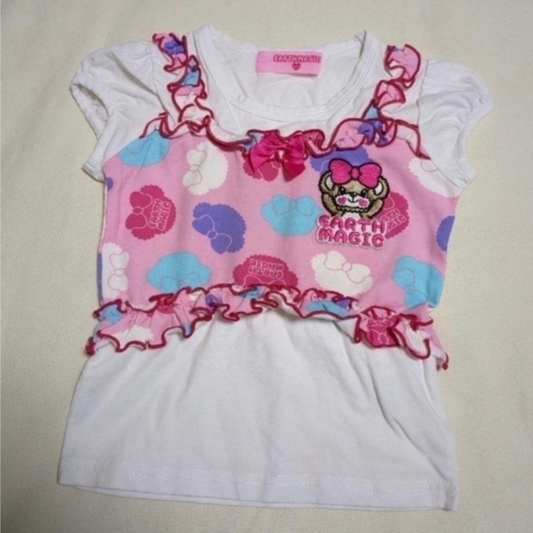 EARTHMAGIC(アースマジック)の15.アースマジック　シルエットマフィーTシャツ　110 キッズ/ベビー/マタニティのキッズ服女の子用(90cm~)(Tシャツ/カットソー)の商品写真