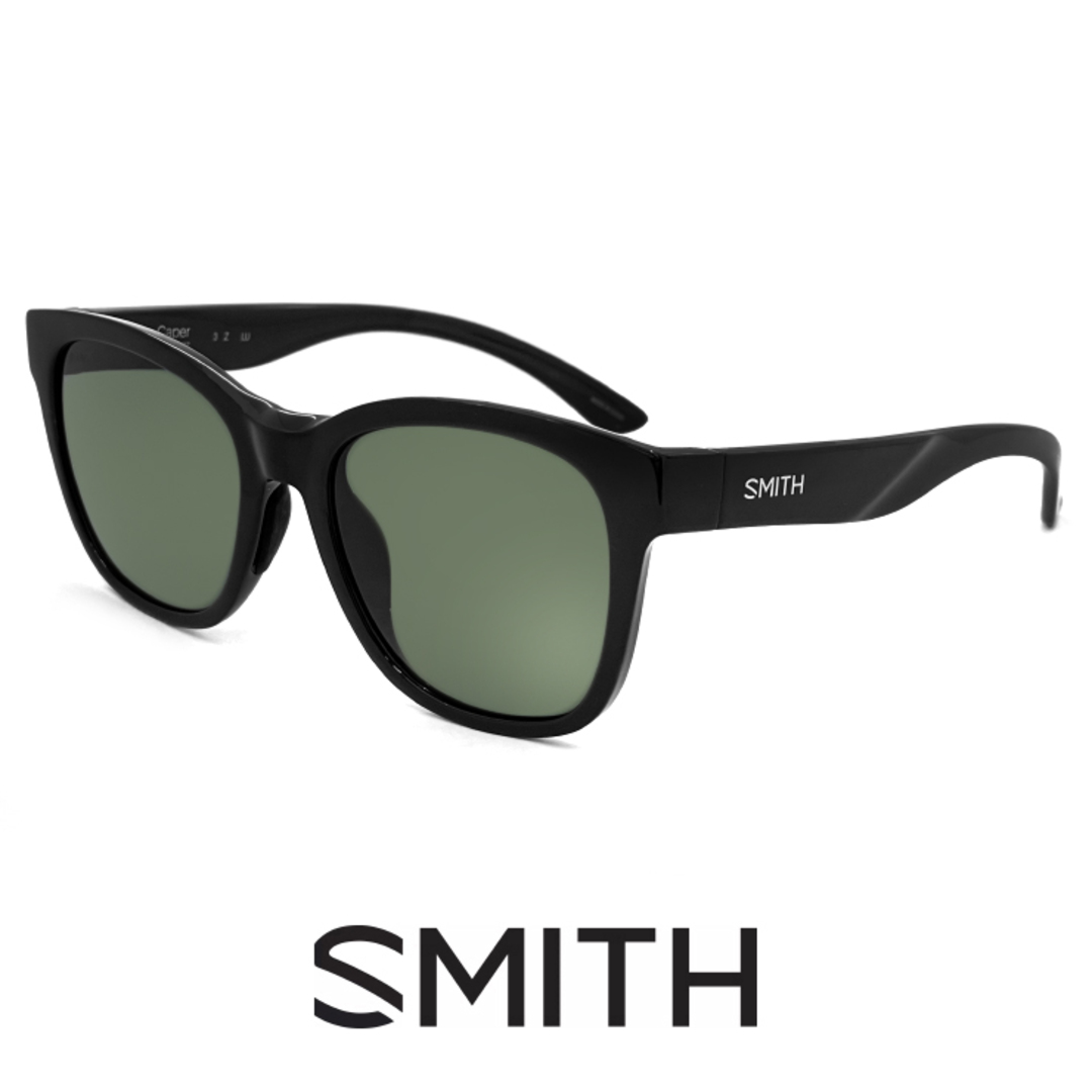 【新品】 SMITH サングラス caper Black Gray Green 偏光 メンズ レディース ユニセックス モデル 釣り フィッシング 軽量 キャンプ アウトドア スポーツサングラス ケイパー バタフライ ウェリントン 型 フレーム