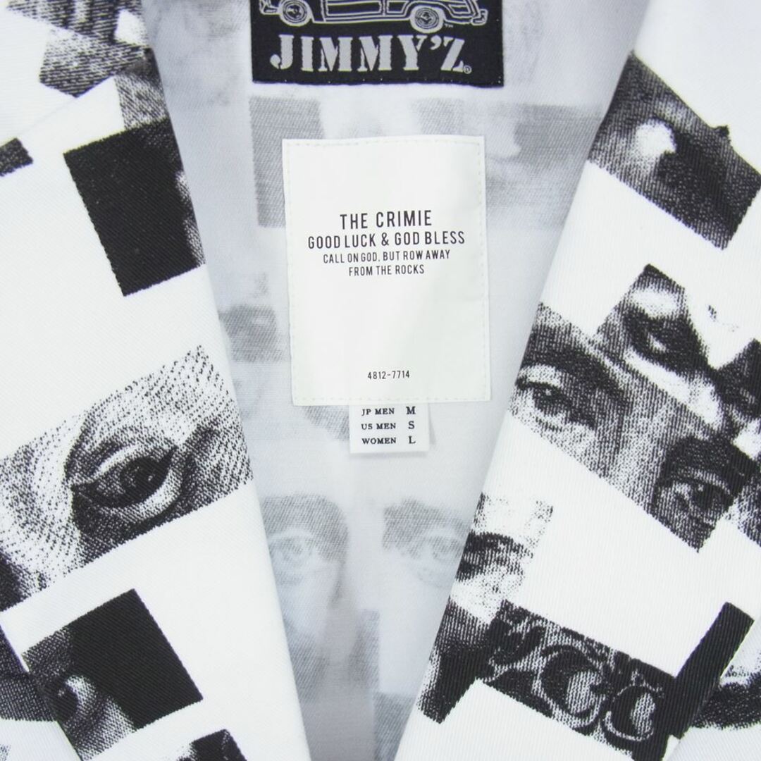 CRIMIE(クライミー)のCRIMIE クライミー × JIMMY'Z ジミーズ MONO EYES JACKET 総柄 テーラード ジャケット ホワイト系 M【中古】 メンズのジャケット/アウター(テーラードジャケット)の商品写真