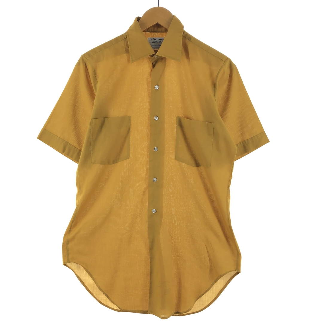 70年代 アロー Arrow 半袖 ポリコットンシャツ USA製 メンズS ヴィンテージ /eaa356377