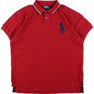 ラルフローレン(Ralph Lauren)の古着 ラルフローレン Ralph Lauren POLO by Ralph Lauren COSTOM FIT ビッグポニー 半袖 ポロシャツ メンズXL /eaa355792(ポロシャツ)