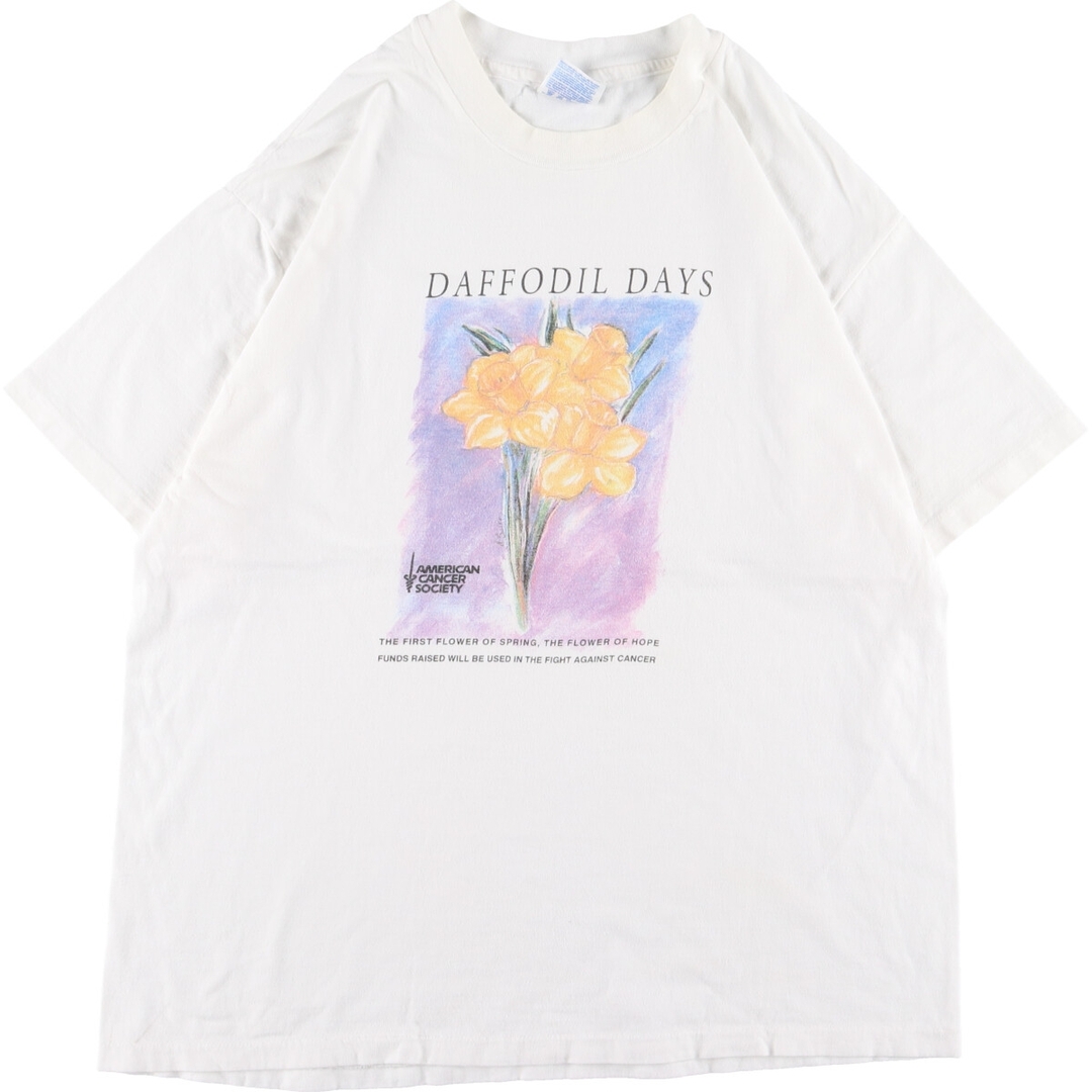 プリント生産国90年代 ヘインズ Hanes daffodil days american cancer society プリントTシャツ USA製 メンズXL ヴィンテージ /eaa356089