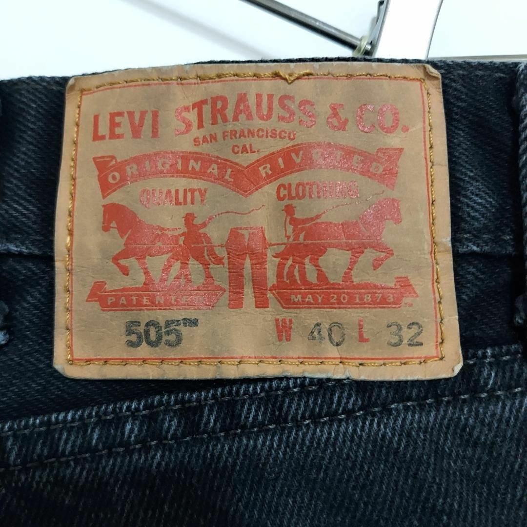 W40 Levi's リーバイス505 ブラックデニム バギーパンツ ワイド 黒