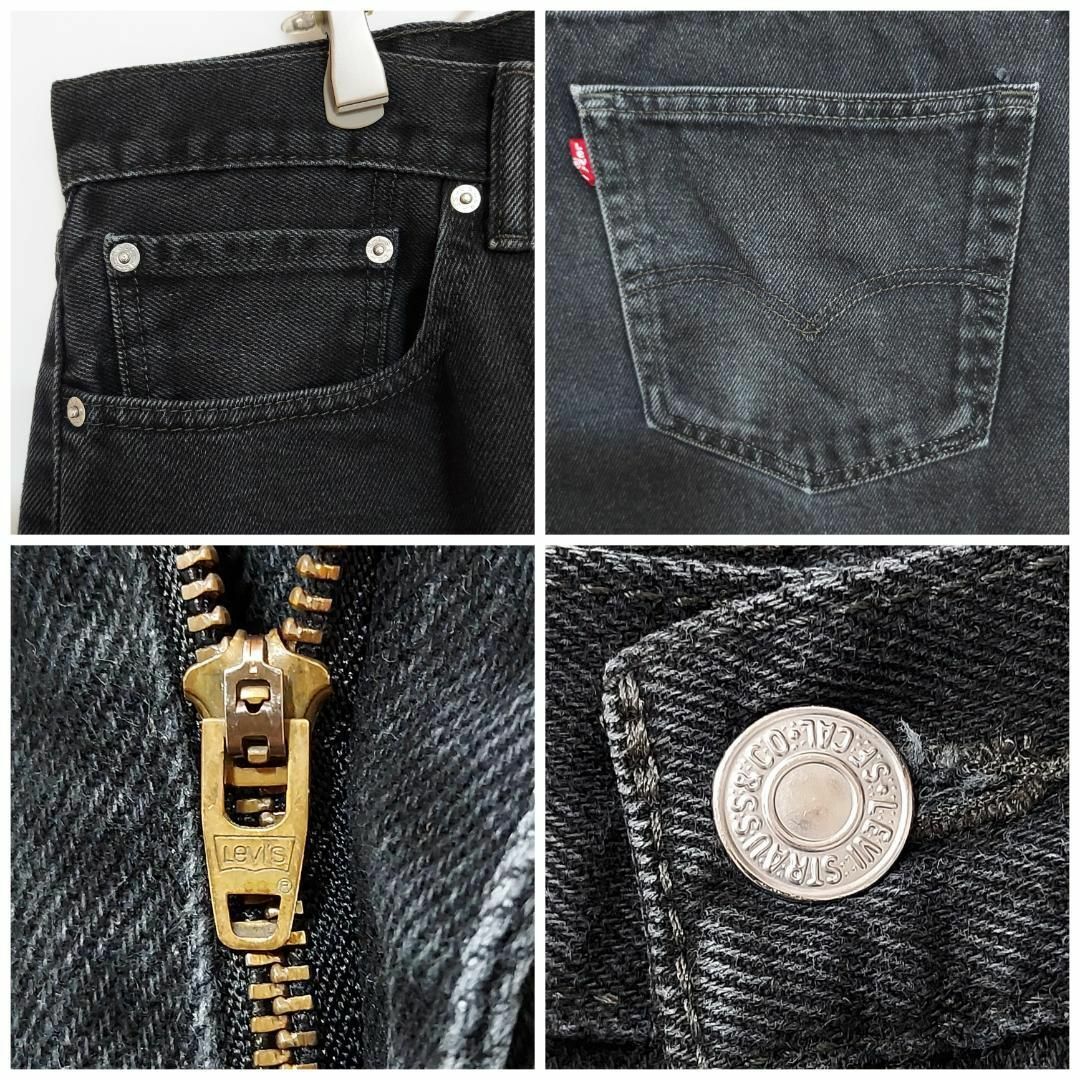 W40 Levi's リーバイス505 ブラックデニム バギーパンツ ワイド 黒