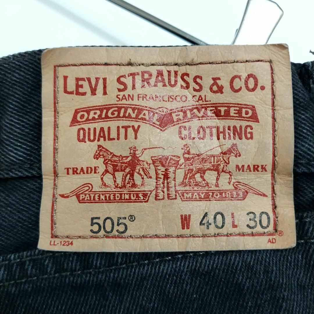 W40 Levi's リーバイス505 ブラックデニム バギーパンツ 極太 黒 3