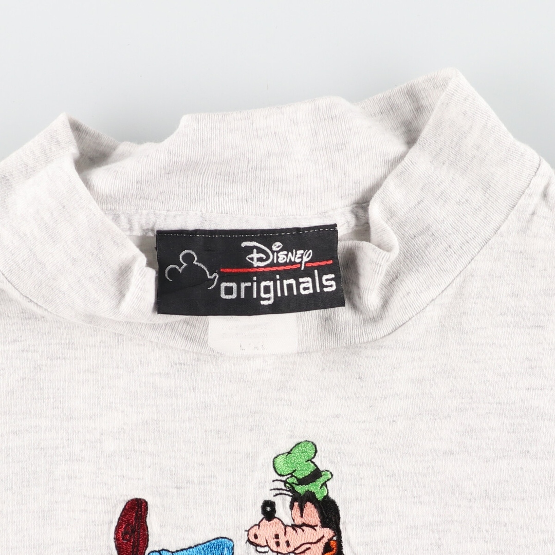 90年代 DISNEY ORIGINALS GOOFY グーフィー ハイネック キャラクター刺繍Tシャツ USA製 メンズXL ヴィンテージ /eaa356055USA製年代