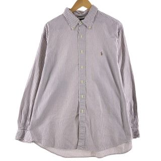 ラルフローレン(Ralph Lauren)の古着 ラルフローレン Ralph Lauren CLASSIC FIT クラシックフィット オックスフォード 長袖 ボタンダウンストライプシャツ メンズXL /eaa356820(シャツ)