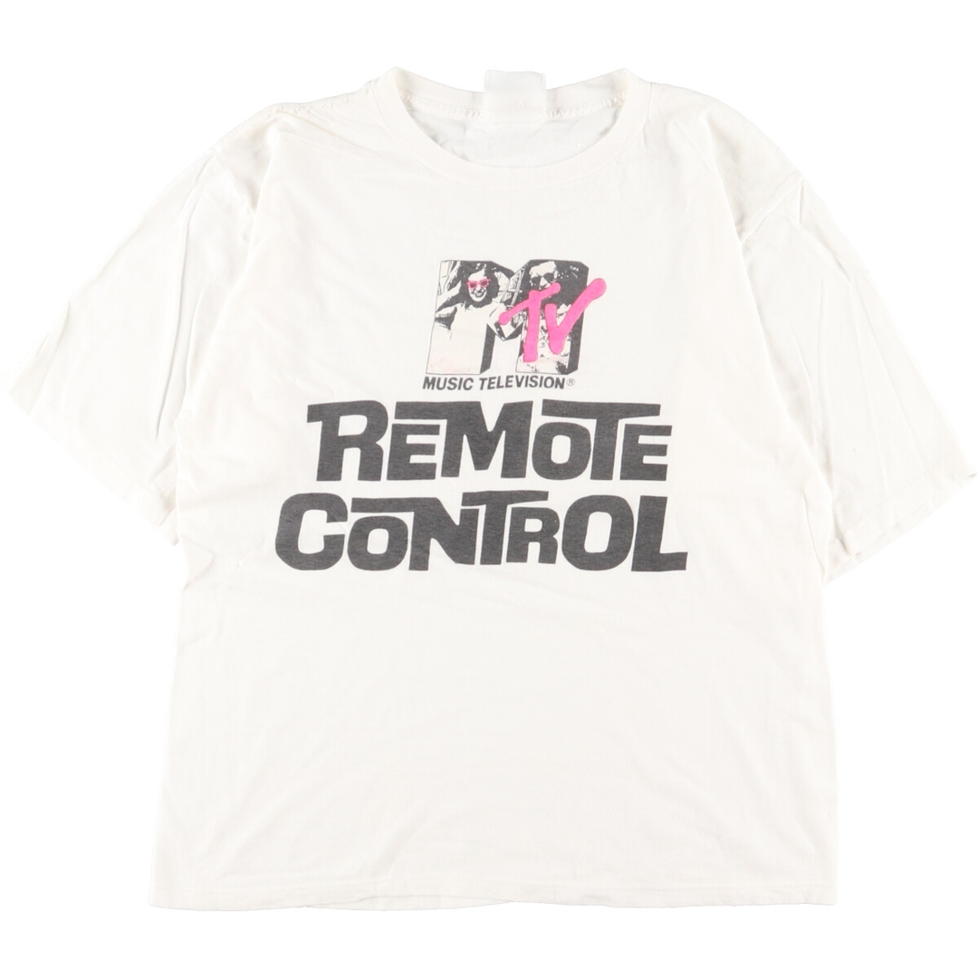 80~90年代 UNKNOWN MTV REMOTE CONTROL リモートコントロール テレビ番組 プリントTシャツ メンズL ヴィンテージ /eaa356069