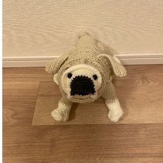 ブルドッグ　犬　あみぐるみ　ハンドメイド　手作り　毛糸　カギ針編み(あみぐるみ)