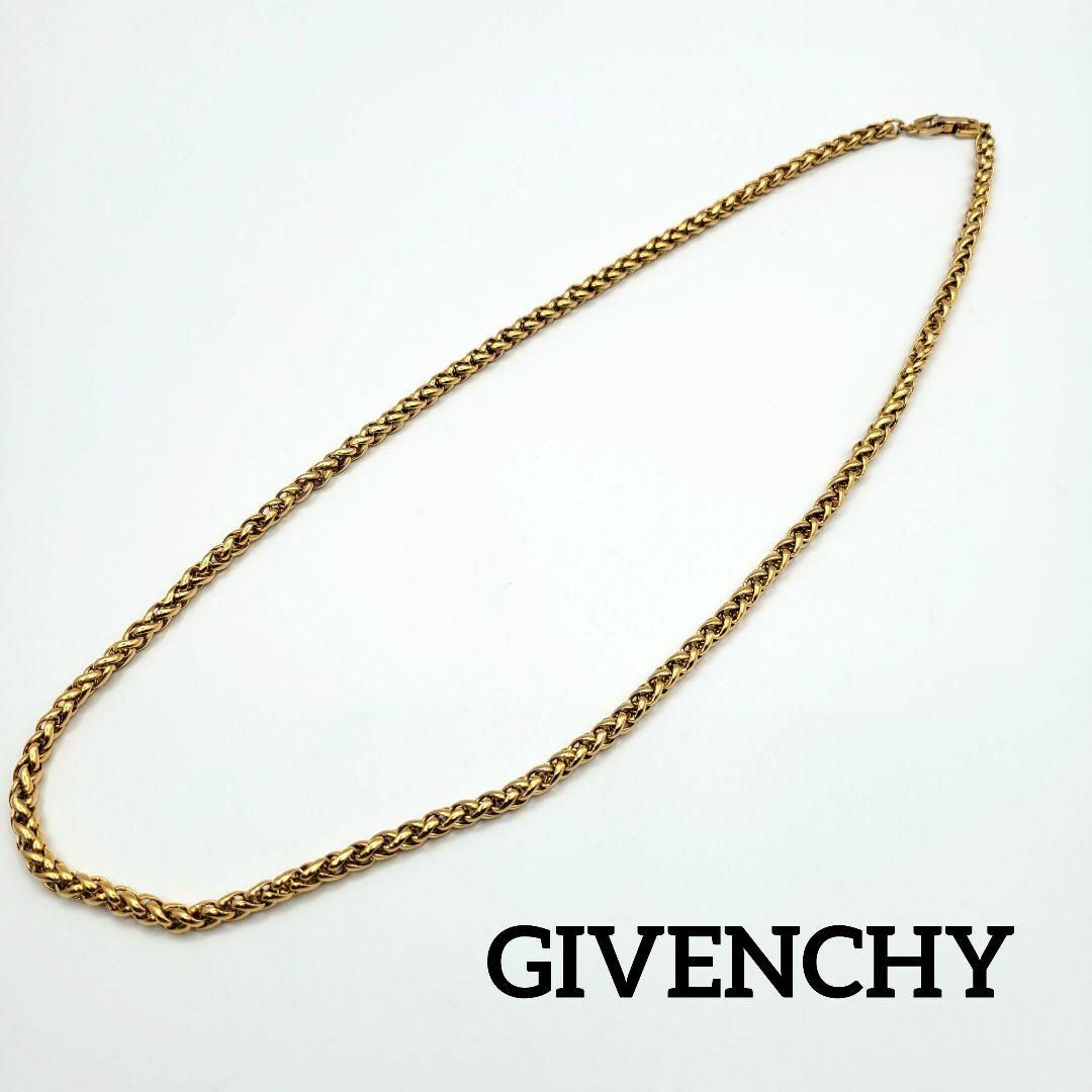 【美品】GIVENCHY ロングネックレス シンプル ゴールド