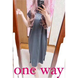 ワンウェイ(one*way)の5289.one way オーバーサイズ 無地 膝丈ワンピース(ひざ丈ワンピース)