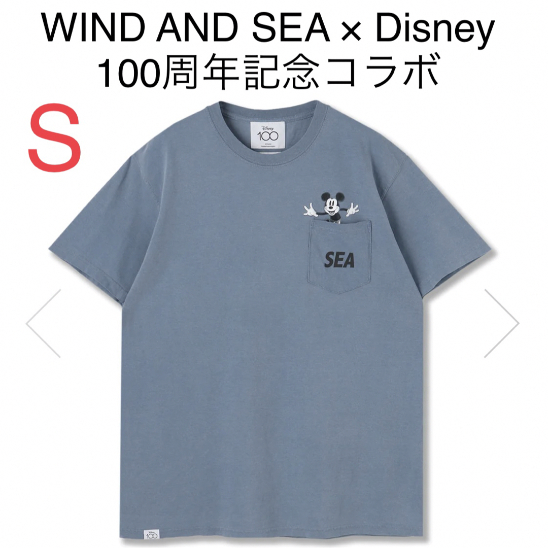 トップスWIND AND SEA  Disney コラボ ポケッTシャツ ブルー