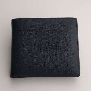 プラダ(PRADA)のプラダ　PRADA　■ネイビー／サフィアーノ／レザー／コンパクト／2つ折り財布■(折り財布)