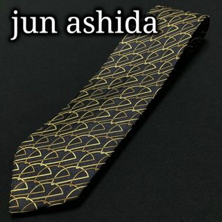 ジュンアシダ(jun ashida)のジュンアシダ 半月デザイン ネイビー＆ダークイエロー ネクタイ A104-J18(ネクタイ)