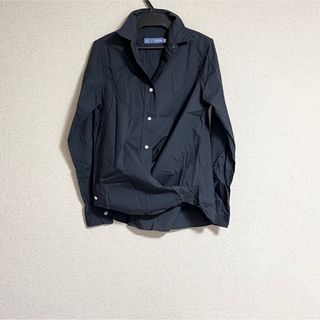 ブルックスブラザース(Brooks Brothers)のレディース  上質　2way   長袖シャツ　コットン　ネイビー　タイプライター(シャツ/ブラウス(長袖/七分))