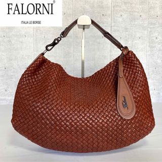 ファロルニ(FALORNI)の【美品】FALORNI イントレチャート キャラメル ショルダーバッグ定価15万(ショルダーバッグ)