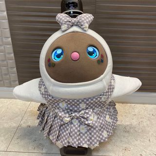 ラボちゃん用 デイジー柄ニュアンスブループリーツワンピ(リボン別売り)