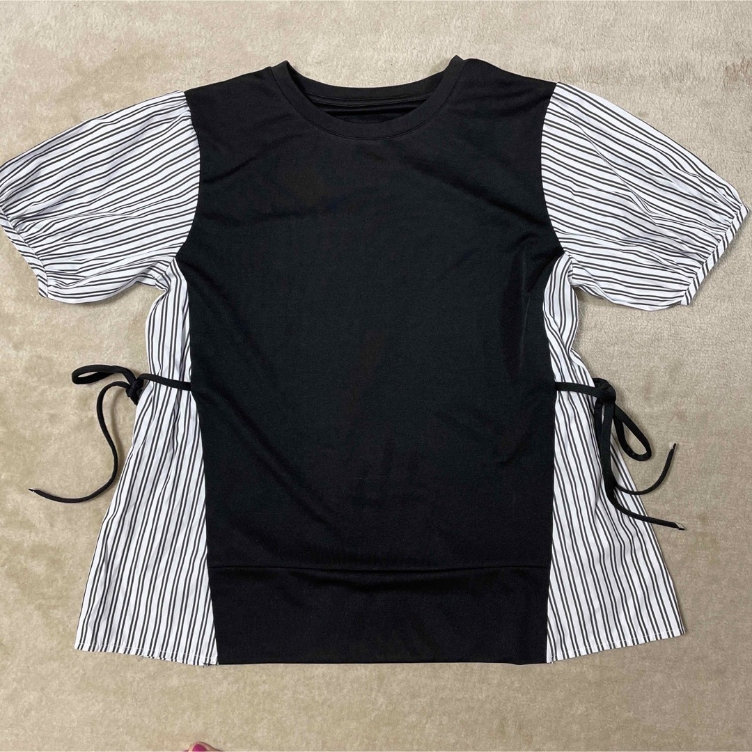 ikka(イッカ)の半袖カット切替プルオーバー　Ｍ レディースのトップス(カットソー(半袖/袖なし))の商品写真