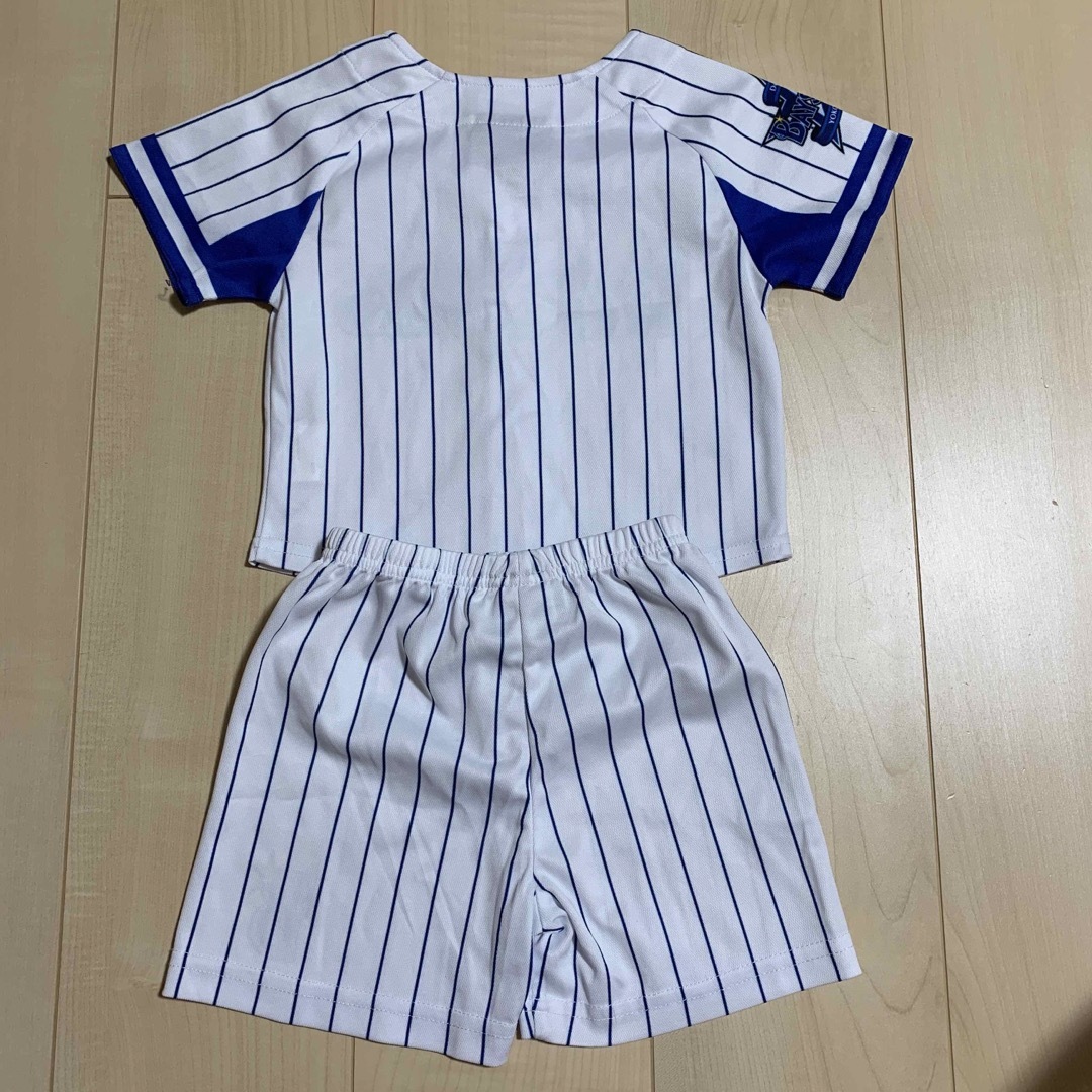 横浜DeNAベイスターズ(ヨコハマディーエヌエーベイスターズ)のベイスターズ　ユニフォーム　80センチ　ベビー　BAYSTARS スポーツ/アウトドアの野球(応援グッズ)の商品写真