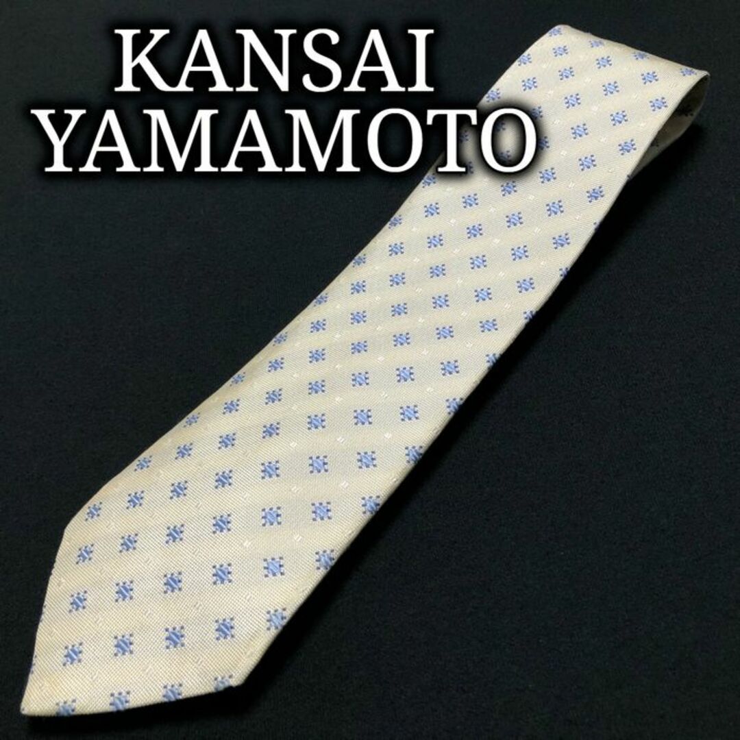 Kansai Yamamoto(カンサイヤマモト)のカンサイヤマモト ドット オフホワイト ネクタイ A104-K11 メンズのファッション小物(ネクタイ)の商品写真
