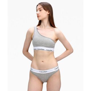 シーケーカルバンクライン(ck Calvin Klein)のカルバンクライン　上下セット　ワンショルダーブラレット&ショーツ　灰下着　M(ブラ&ショーツセット)