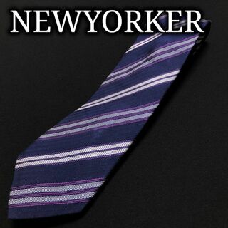 ニューヨーカー(NEWYORKER)のニューヨーカー レジメンタル ネイビー ネクタイ A104-K16(ネクタイ)