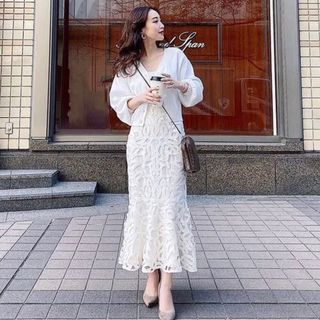 ❤️定価10978円Mermaid Lace RIB Knit OP