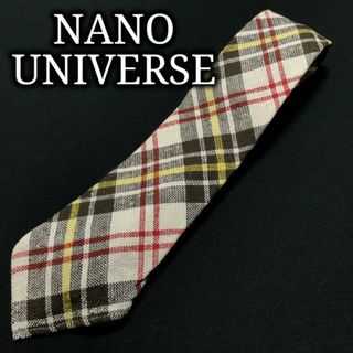 ナノユニバース(nano・universe)のナノユニバース チェック ブラウン＆オフホワイト ネクタイ A104-K19(ネクタイ)