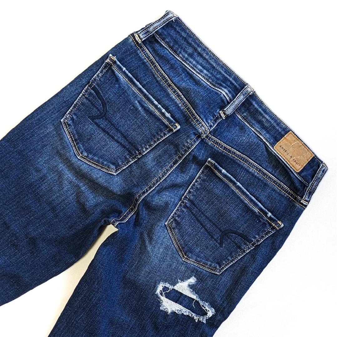 American Eagle(アメリカンイーグル)のアメリカンイーグル ストレッチ スキニー skinny リペア デニム ジーンズ レディースのパンツ(デニム/ジーンズ)の商品写真