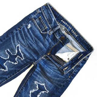 アメリカンイーグル(American Eagle)のアメリカンイーグル ストレッチ スキニー skinny リペア デニム ジーンズ(デニム/ジーンズ)