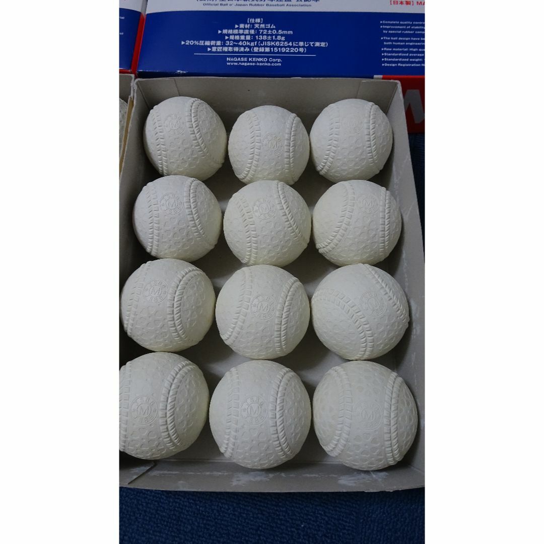 NAGASE KENKO(ナガセケンコー)の[中古]軟式 M球 24個 (2ダース) スポーツ/アウトドアの野球(ボール)の商品写真