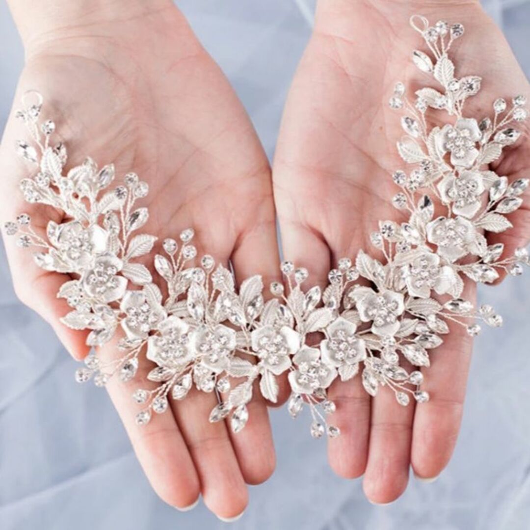 ☆新品☆ウェディング&結婚式に！ ヘッドドレス ボンネ フラワーヘアアクセサリー レディースのフォーマル/ドレス(ウェディングドレス)の商品写真