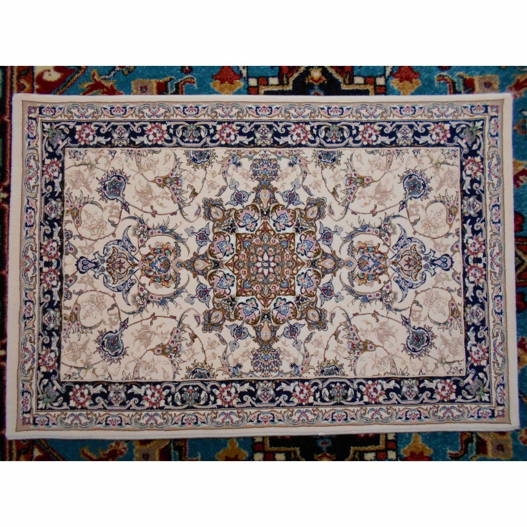 170万ノット！輝く 本場イラン産 絨毯！ 60×90cm‐166001
