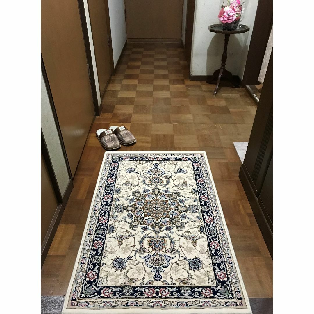 170万ノット！輝く 本場イラン産 絨毯！ 60×90cm‐166001