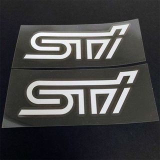 スバル(スバル)のSTI 　ステッカー　デカール　シルバーホワイト　２枚セット(車外アクセサリ)